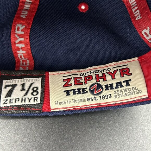 USA American Eagle Hat Cap Red White Blue Fitted Size 7 1/8 Zephyr Wool Acrylic - Picture 7 of 7